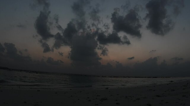Maldives Beach Sunset Timelapse, Tropical Indian Ocean