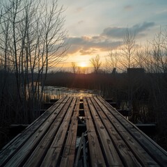 Naklejka premium Old wooden pier