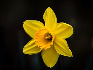 Bright Yellow Daffodil Blooms Herald Spring In Lush Green Garden