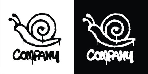 Graffiti Snail logo vector design © Titikdrawn
