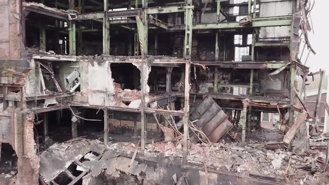 Demolition structures at former Bergwerk West coal mine
