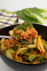korean Seasoned Cabbage bomdong. Spring Cabbage Bibimbap.