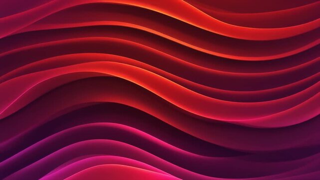 Futuristic looping red to magenta gradient bands flowing gently layered waves glowing edges seamless surreal ambience cascading softly abstract cinematic loop
