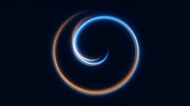Neon Spiral Glow. Vivid Neon Spiral And Fiery Accents Produce Mesmerizing Visuals For Tech Branding