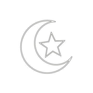 Crescent Moon and Star Symbol.