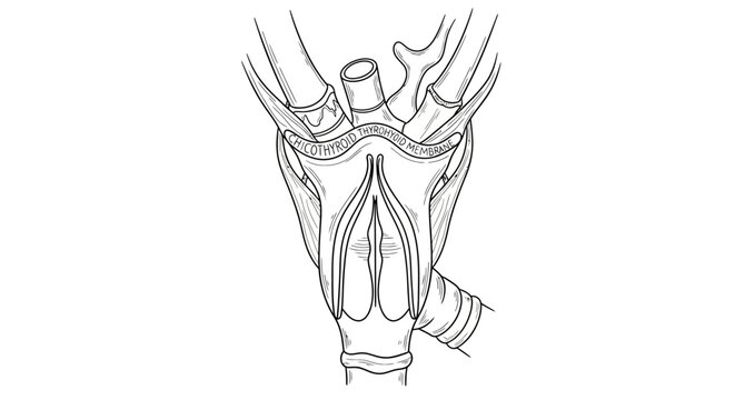Human Larynx Anatomy Diagram Illustration.