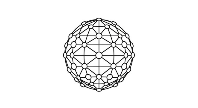 Geometric Sphere Complex Structure Illustration Design.