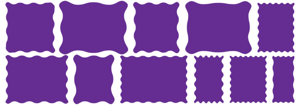  Rectangular zigzag curved box. Vector illustration.