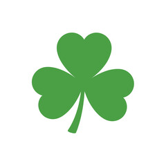 Green Clover Leaf Icon Symbol.