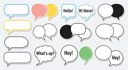 Fototapeta premium Collection of Diverse Speech Bubbles and Chat Icons.
