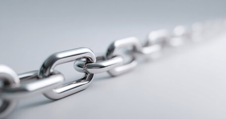 Obraz premium Close-up of shiny metal chain links