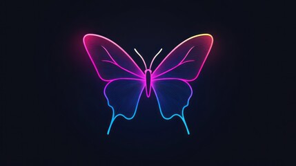 Fototapeta premium Abstract butterfly graphic on dark background. Possible use stock photo
