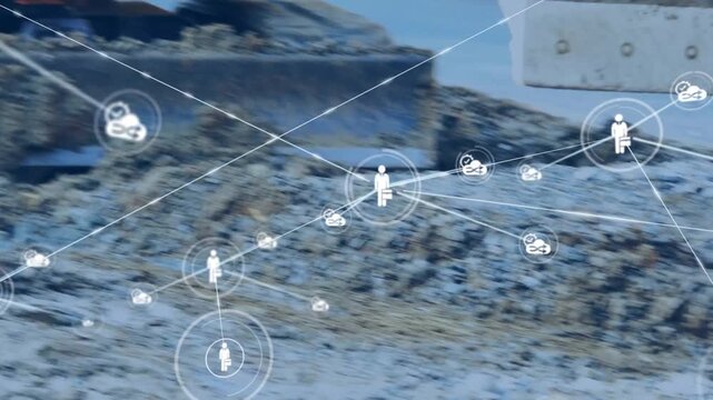 Vertical video: Digger bucket scraping wet gravel dumping soil and causing construction node mesh