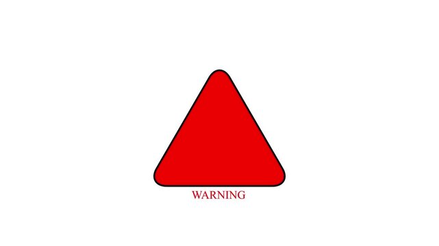 Risk caution message icon animation. Danger error icon. Warning Sign Background 4 Looping Animation. glowing Exclamation icon animation. alert risk safety danger road warning sign symbol
