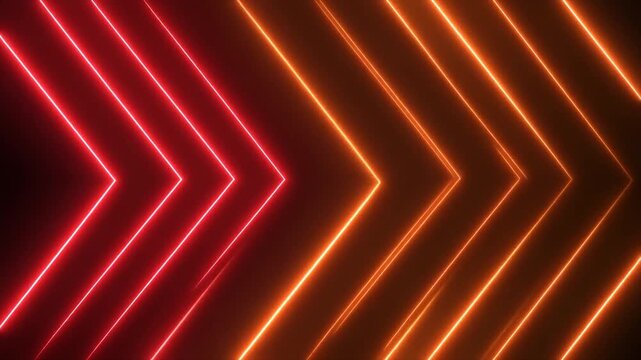 Futuristic looping red orange laser lines forming zigzag patterns glowing edges seamless surreal ambience cascading softly abstract cinematic loop