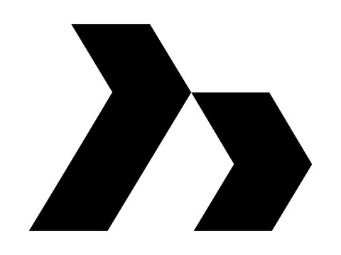 Abstract H Letter Logo with Forward Arrow Symbol