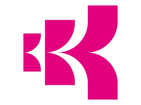 Abstract K Letter Logo with Curved Layer Shapes