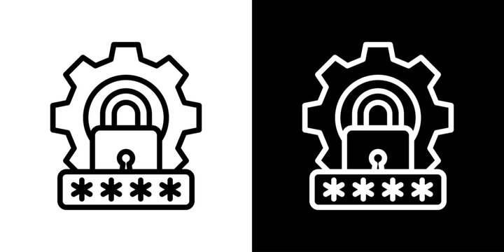 Password Manager Icon Set Vector Collection Isolated In Black And White