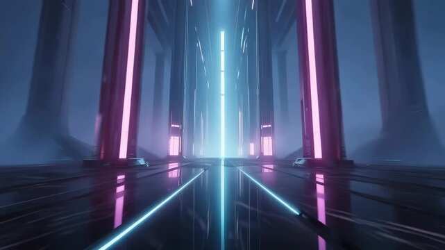 Cinematic futuristic architecture and visionary megastructures in atmospheric landscape