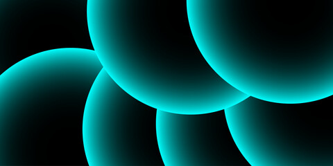 Vector Abstract featuring overlapping turquoise spheres, creating a visually captivating composition. © Zìyóu