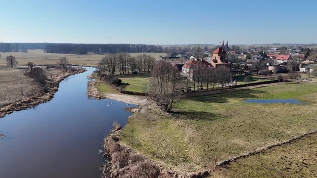 Liw Armory &ndash; Sunny Day 4K Aerial Drone Footage | Early Spring