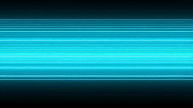 Turquoise Horizontal Lines Shift Smoothly Across Dark Background With Digital Rhythmic Shimmer