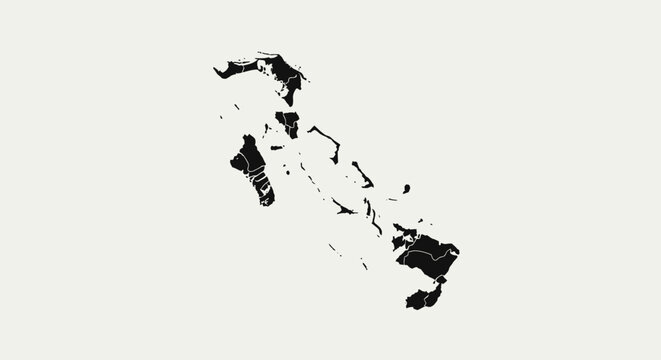 Bahamas Map Outline, Caribbean Archipelago, Travel Destination