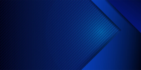 Obraz premium Abstract Dark Blue Corporate Background with Geometric Overlap Layers and Carbon Fiber Texture