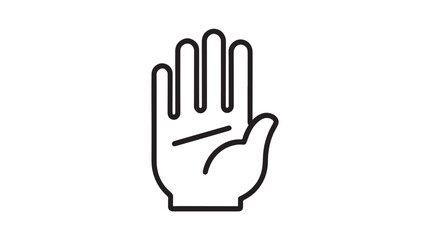 Obraz premium Minimalist Vector Icon of an Open Human Hand Palm Representing a Stop Gesture or Greeting