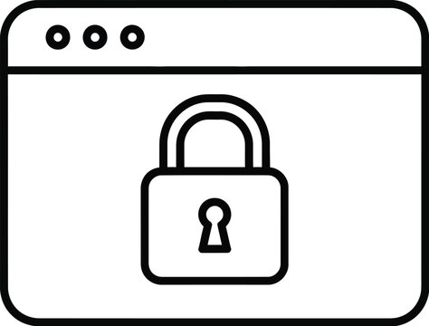 Browser window graphic displays a prominent padlock icon indicating a secure website connection or private browsing session.