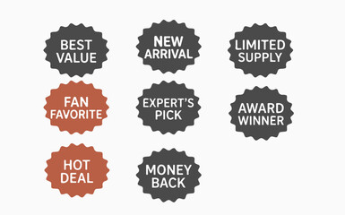 Set of E-commerce Marketing Badges and Product Labels for Retail Promotions