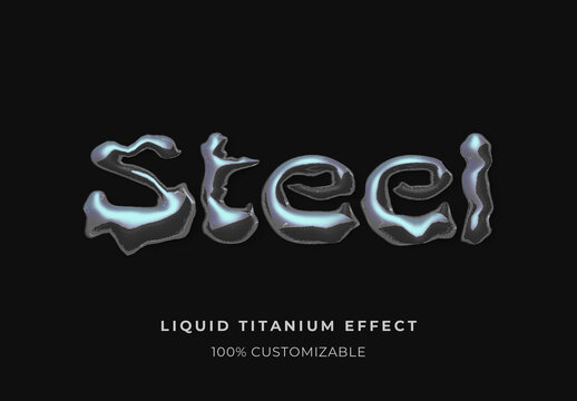 Fluid Liquid Titanium Text Effect