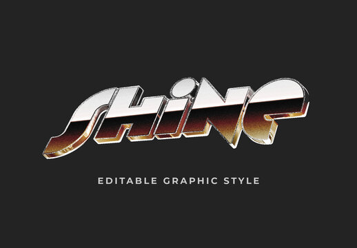 Gradient Retro Chrome Text Effect
