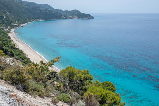Panorama of Lefkada near Milos beach, Ionian Islands, Greece