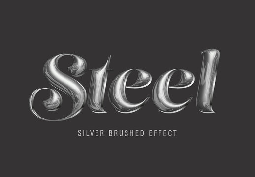 Silver Brushed Text Effect