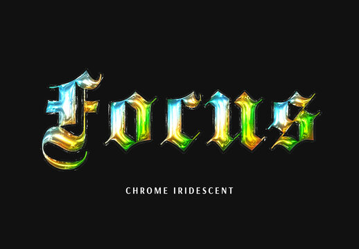 Chrome Gothic Iridescent Text Effect