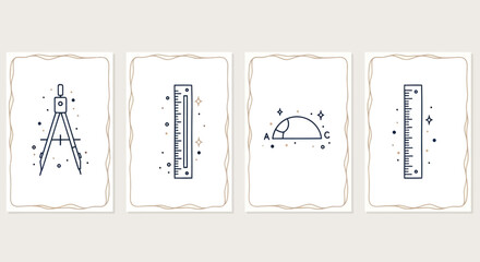 Geometric instruments, ruler, compass, protractor, measuring tools, education, math, science, drawing, art