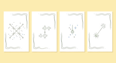 Esoteric Symbols and Geometric Patterns on Minimalist Cards