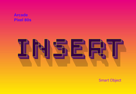 Isometric Pixel 80s Text Effect