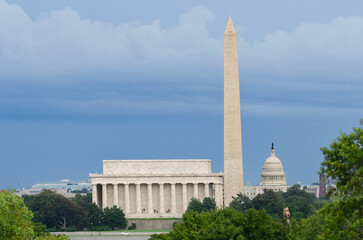Washington D.C. skyline with major monuments - Washington D.C. United States of America
