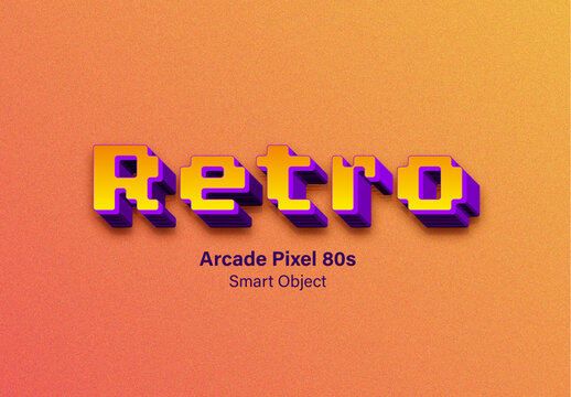 Retro 3D Arcade Pixel Text Effect