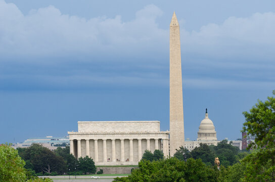 Washington D.C. skyline with major monuments - Washington D.C. United States of America
