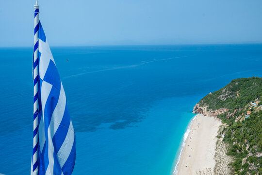 Panorama of Lefkada near Milos beach, Ionian Islands, Greece