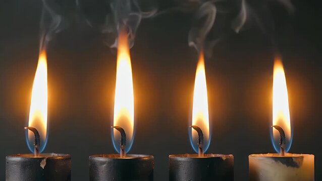 A Solemn Tribute of Illuminated Flames in a Darkened Space for a Memorial Service and Bereavement Observance