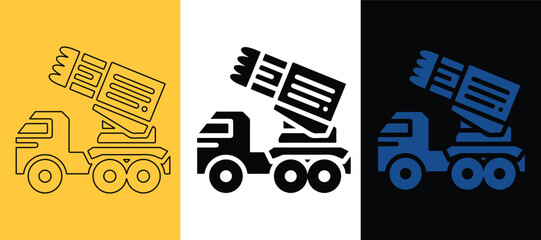 Truck icon variations in different colors © The Stock Mart