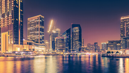 Obraz premium Dubai Marina area in Dubai, United Arab Emirates