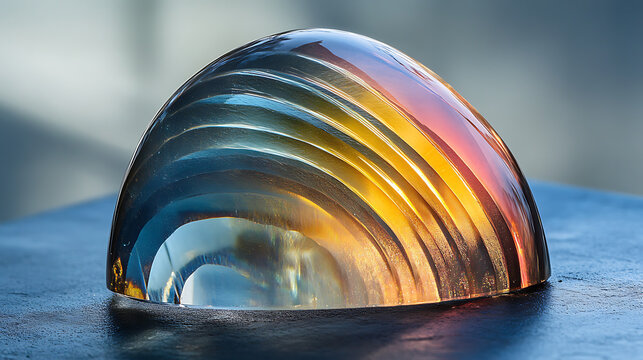 Ultra-sharp profile of gemstone showing domed top and reflection gradient 