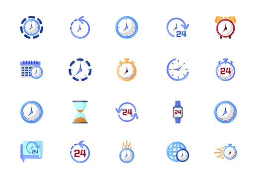 Timer Illustration Design Set