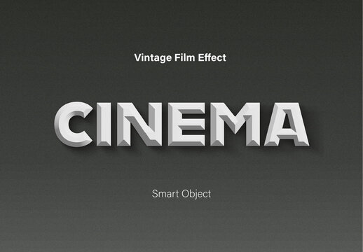 Cinematic 3D Vintage Film Text Effect