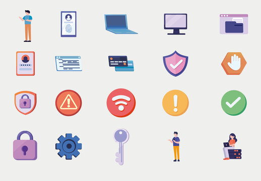 Cyber Security Illustration Design Set